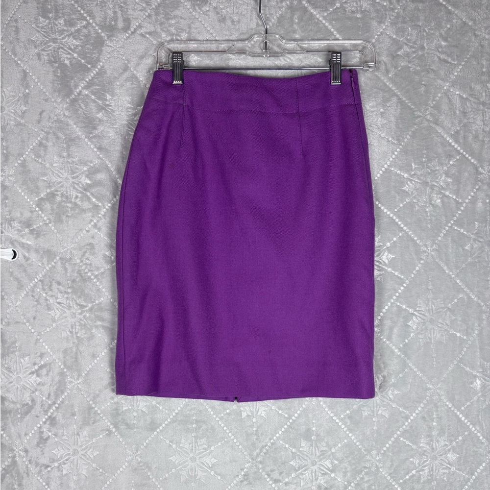 J.Crew Purple Wool Pencil Skirt Size 2 – Luxe Office/Evening Workwear